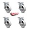 Service Caster 5 Inch Semi Steel Wheel Swivel Top Plate Caster Set with Brake SCC-20S514-SSS-TLB-4 - alternate 5